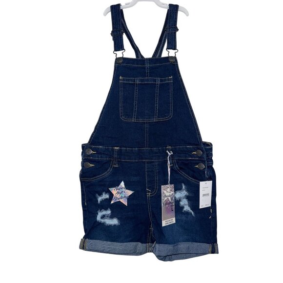 Vigoss  Girls Denim Shortall Overalls Size L Super Soft & Stretchy Regular Rise - Picture 1 of 6